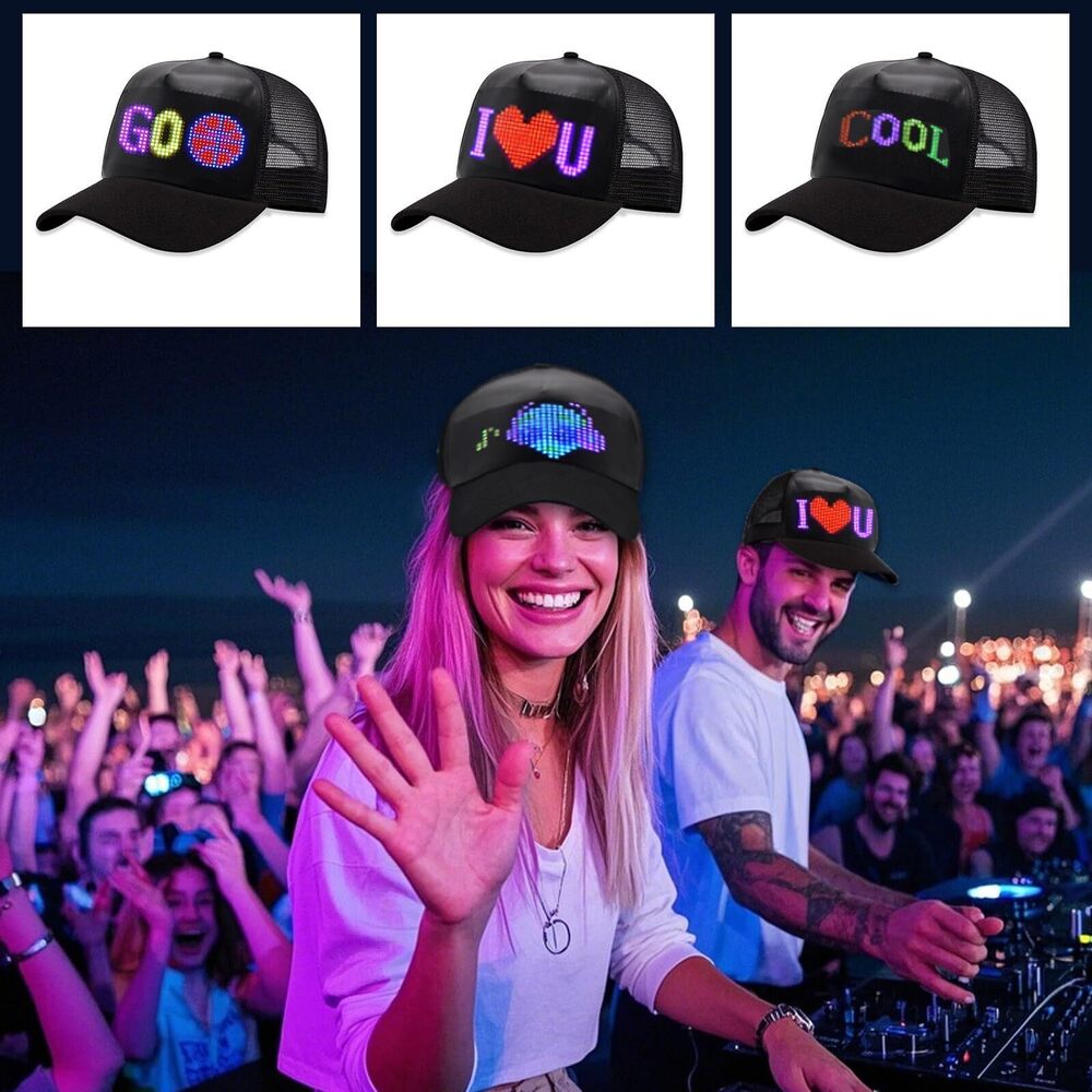 3309 LED Cap, Bluetooth APP Control Programmable LED Hat Display Screen - Picture 8 of 8